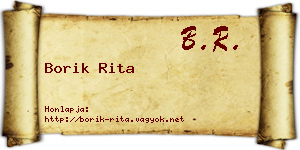 Borik Rita névjegykártya